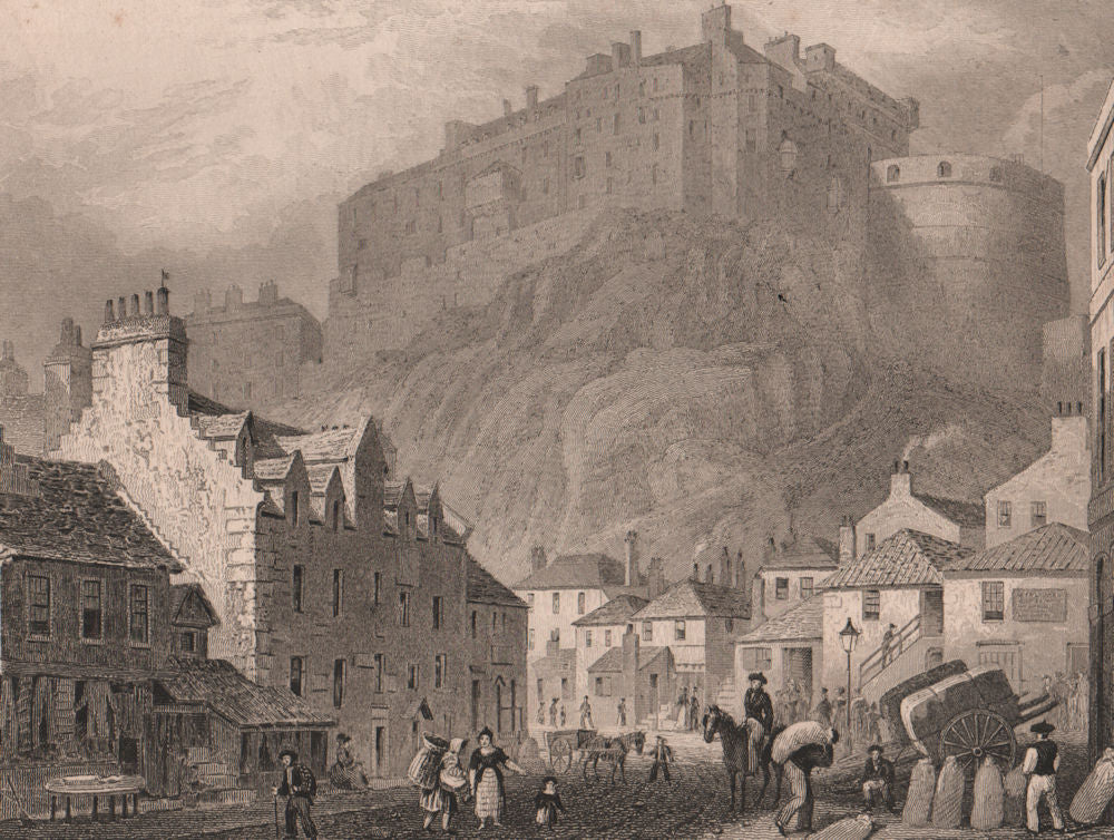 EDINBURGH. The Castle, from the Vennel. SHEPHERD 1833 old antique print
